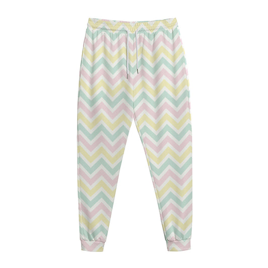 Pastel Chevron Pattern Print Jogger Pants