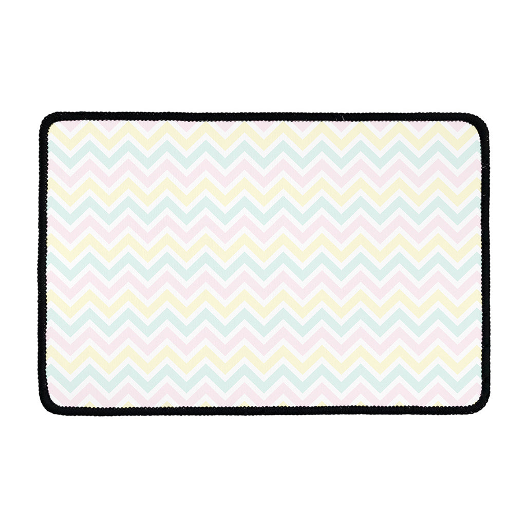 Pastel Chevron Pattern Print Kitchen Mat
