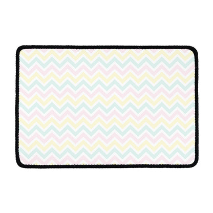 Pastel Chevron Pattern Print Kitchen Mat