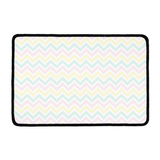 Pastel Chevron Pattern Print Kitchen Mat