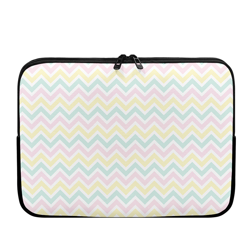 Pastel Chevron Pattern Print Laptop Sleeve