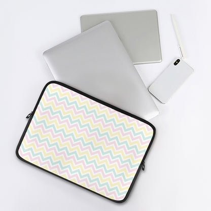 Pastel Chevron Pattern Print Laptop Sleeve
