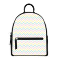 Pastel Chevron Pattern Print Leather Backpack