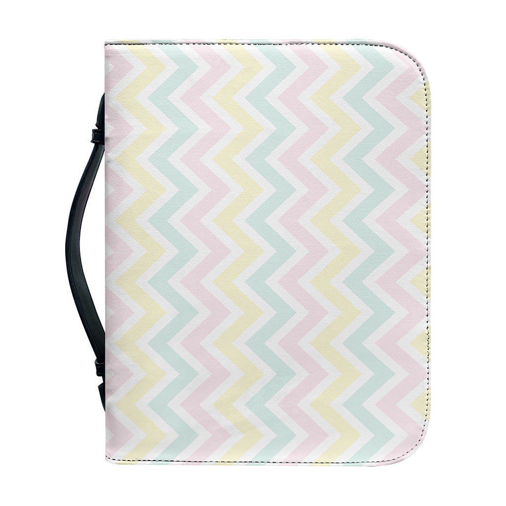 Pastel Chevron Pattern Print Leather Bible Cover