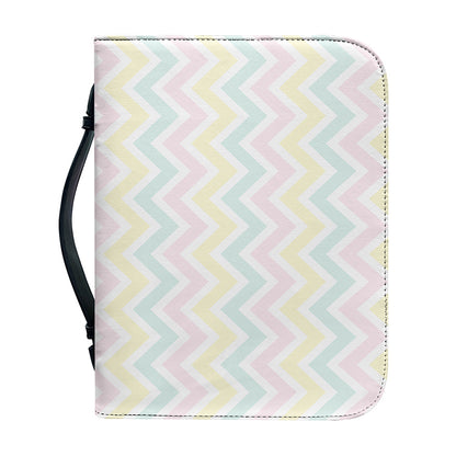 Pastel Chevron Pattern Print Leather Bible Cover
