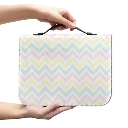 Pastel Chevron Pattern Print Leather Bible Cover