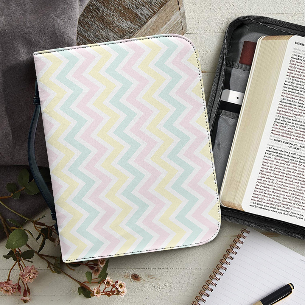Pastel Chevron Pattern Print Leather Bible Cover