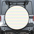 Pastel Chevron Pattern Print Leather Spare Tire Cover