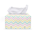 Pastel Chevron Pattern Print Leather Tissue Box Cover