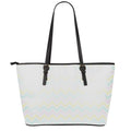 Pastel Chevron Pattern Print Leather Tote Bag With Zipper