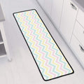 Pastel Chevron Pattern Print Long Kitchen Mat