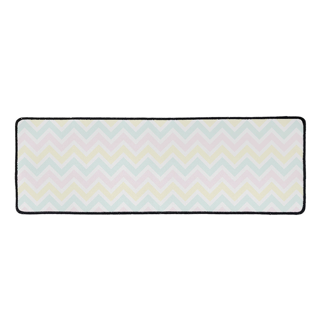 Pastel Chevron Pattern Print Long Kitchen Mat