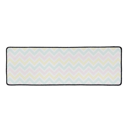Pastel Chevron Pattern Print Long Kitchen Mat