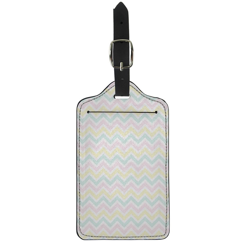 Pastel Chevron Pattern Print Luggage Tag