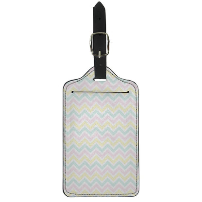 Pastel Chevron Pattern Print Luggage Tag