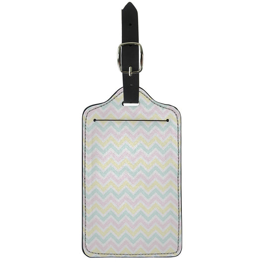 Pastel Chevron Pattern Print Luggage Tag