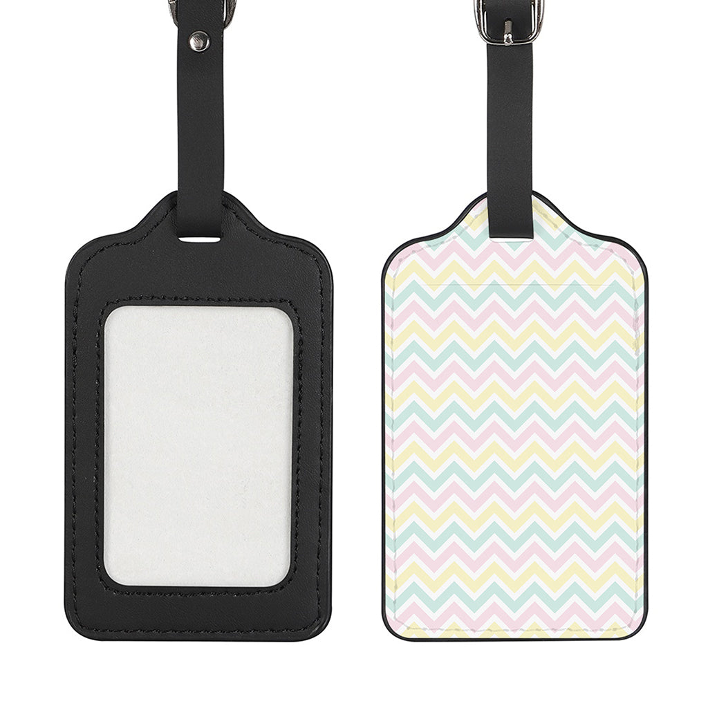Pastel Chevron Pattern Print Luggage Tag
