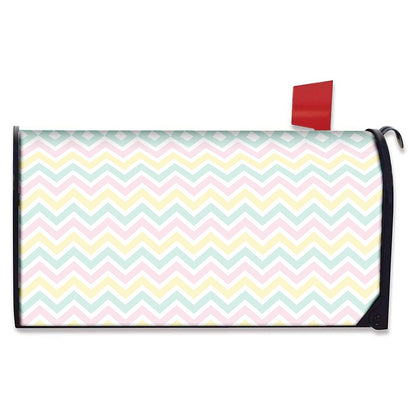 Pastel Chevron Pattern Print Mailbox Cover