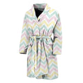 Pastel Chevron Pattern Print Men's Bathrobe