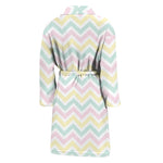 Pastel Chevron Pattern Print Men's Bathrobe