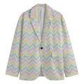 Pastel Chevron Pattern Print Men's Blazer