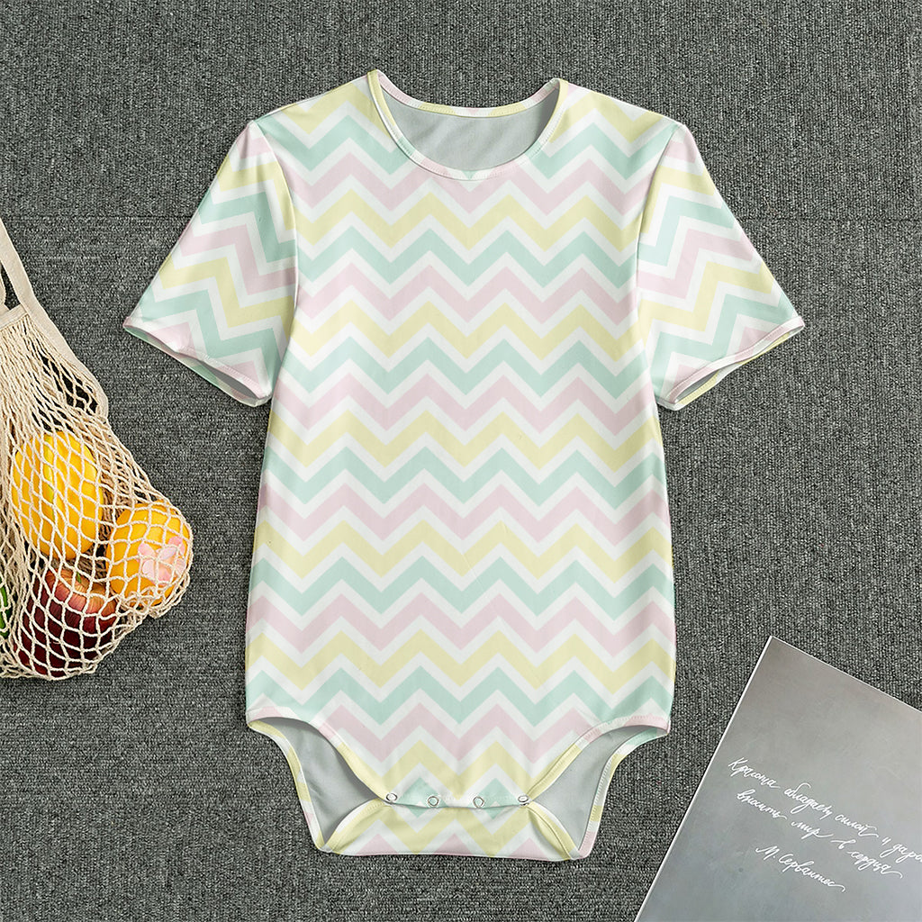 Pastel Chevron Pattern Print Men's Bodysuit