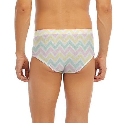 Pastel Chevron Pattern Print Men's Briefs
