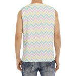 Pastel Chevron Pattern Print Men's Fitness Tank Top