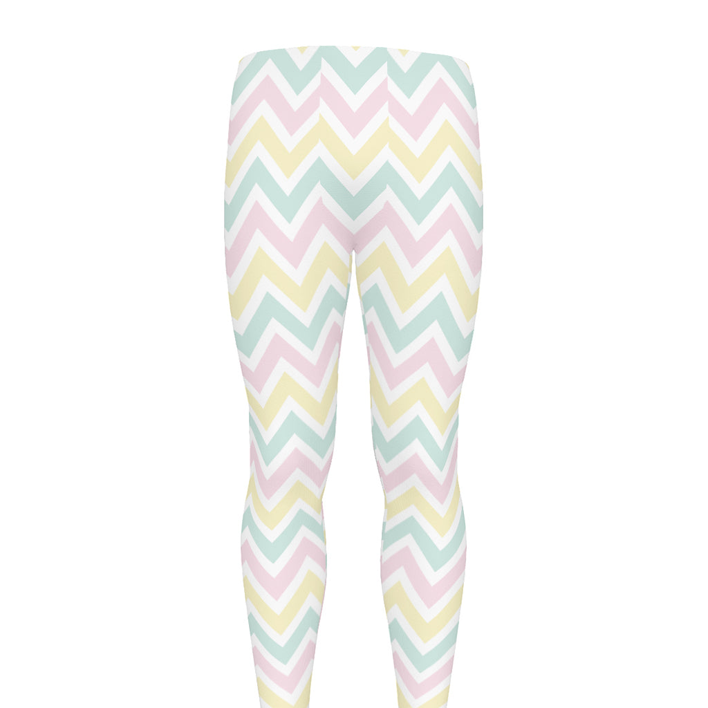 Pastel Chevron Pattern Print Men's leggings