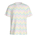 Pastel Chevron Pattern Print Men's Athletic T-Shirt