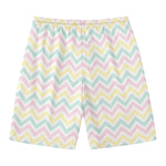 Pastel Chevron Pattern Print Men's Swim Trunks