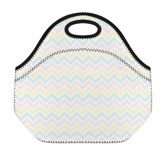 Pastel Chevron Pattern Print Neoprene Lunch Bag