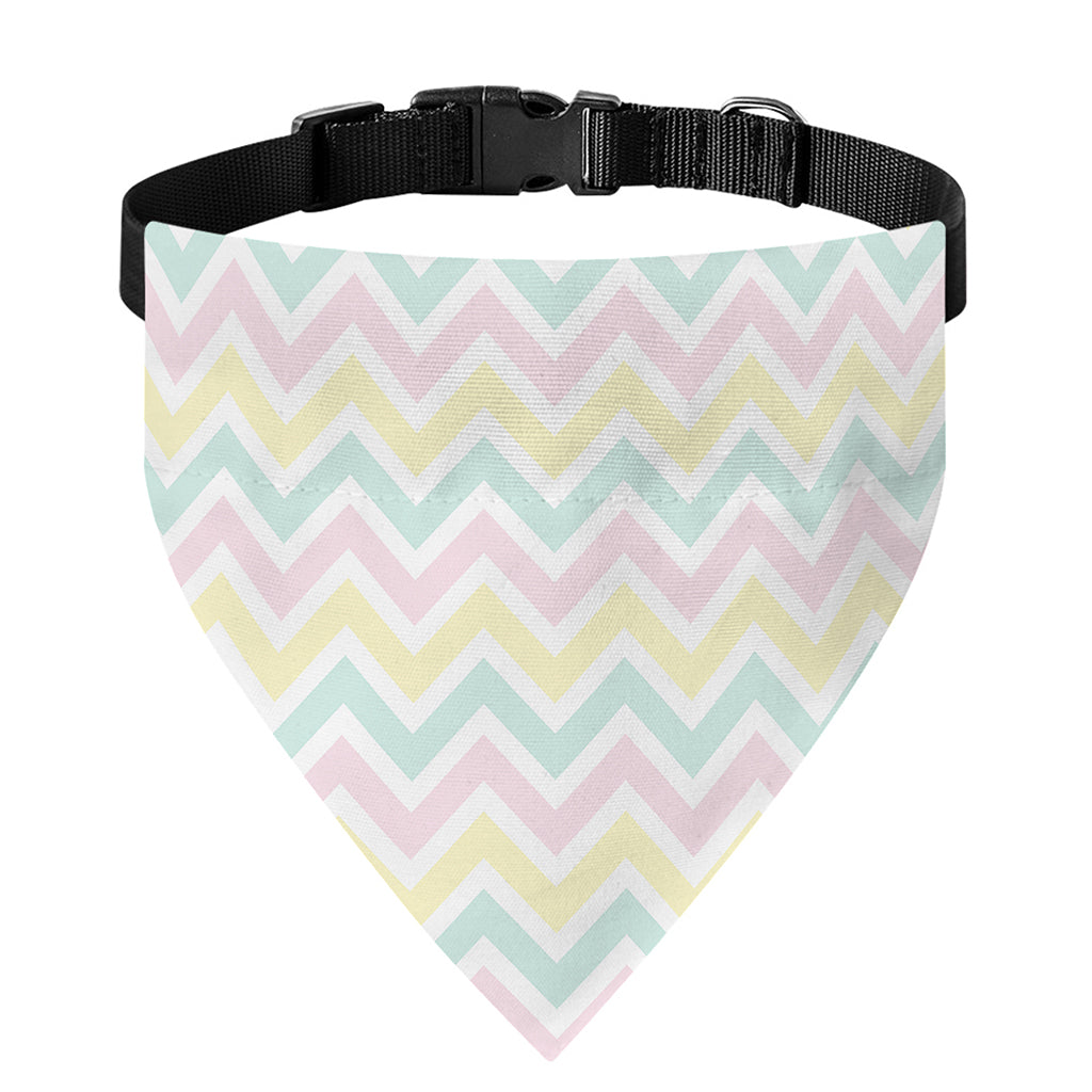 Pastel Chevron Pattern Print Over The Collar Dog Bandana