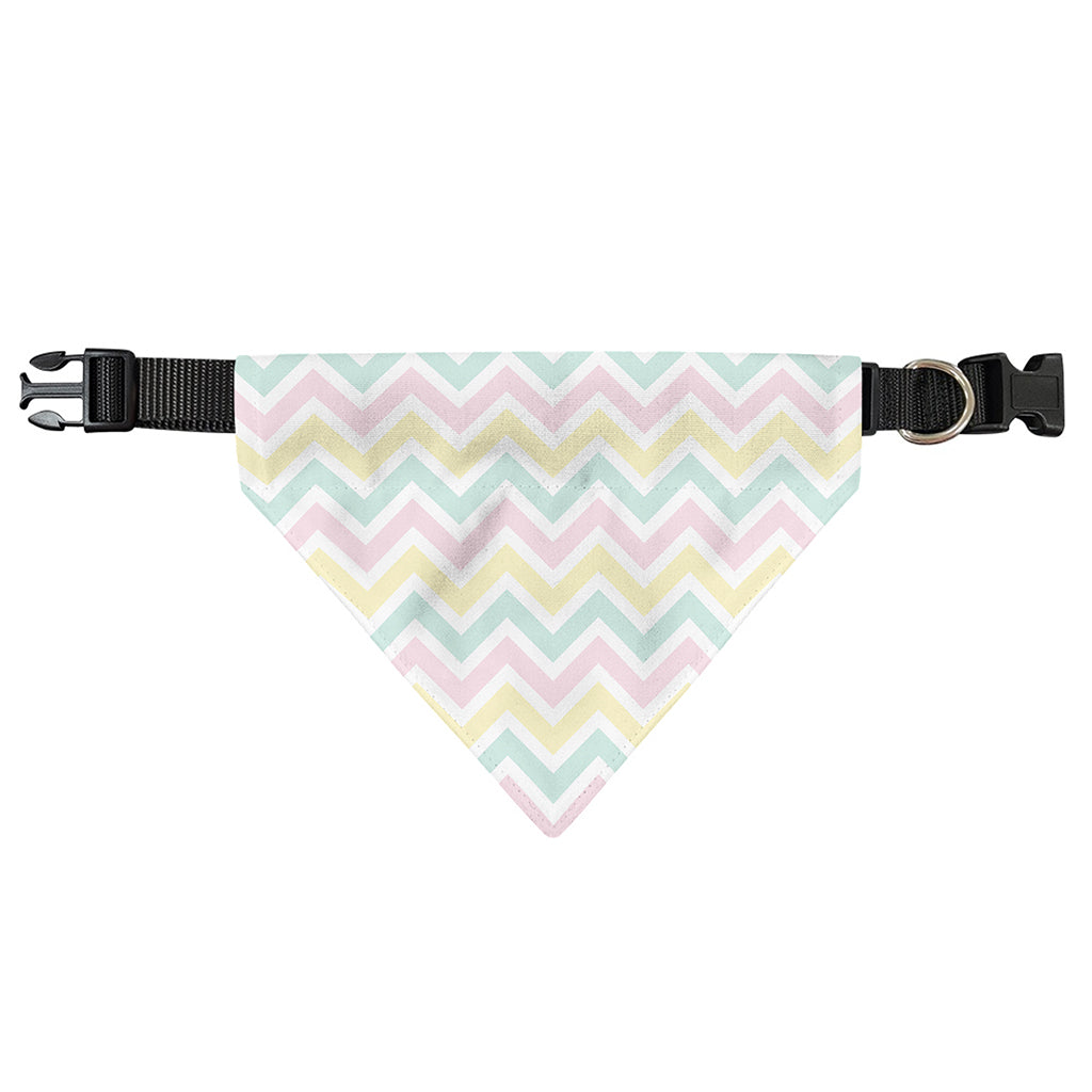 Pastel Chevron Pattern Print Over The Collar Dog Bandana