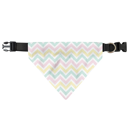 Pastel Chevron Pattern Print Over The Collar Dog Bandana