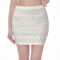 Pastel Chevron Pattern Print Pencil Mini Skirt