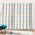 Pastel Chevron Pattern Print Pencil Pleat Curtains