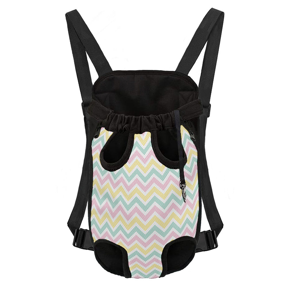 Pastel Chevron Pattern Print Pet Carrier Backpack