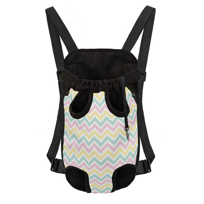 Pastel Chevron Pattern Print Pet Carrier Backpack