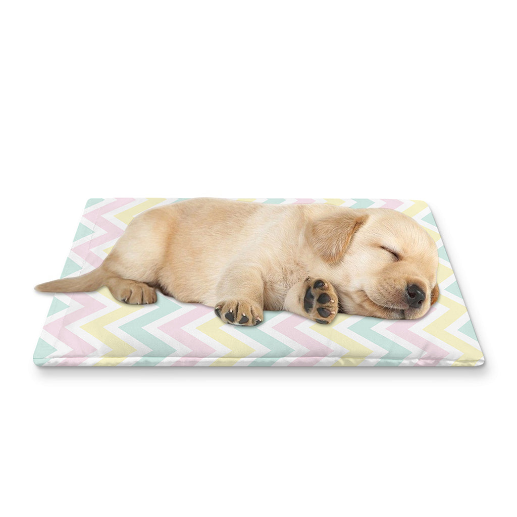 Pastel Chevron Pattern Print Pet Cooling Mat Cover