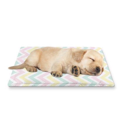 Pastel Chevron Pattern Print Pet Cooling Mat Cover