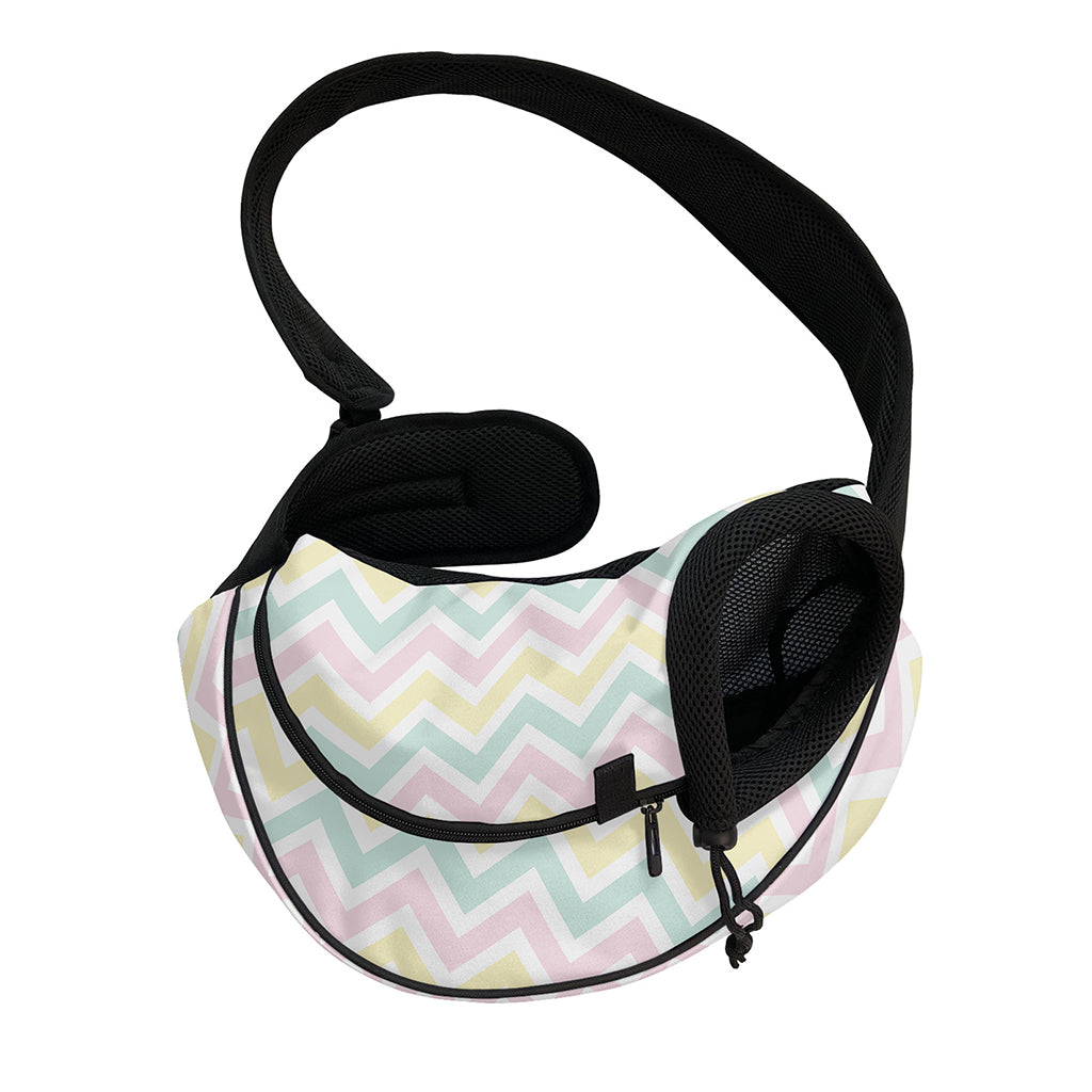Pastel Chevron Pattern Print Pet Sling Carrier
