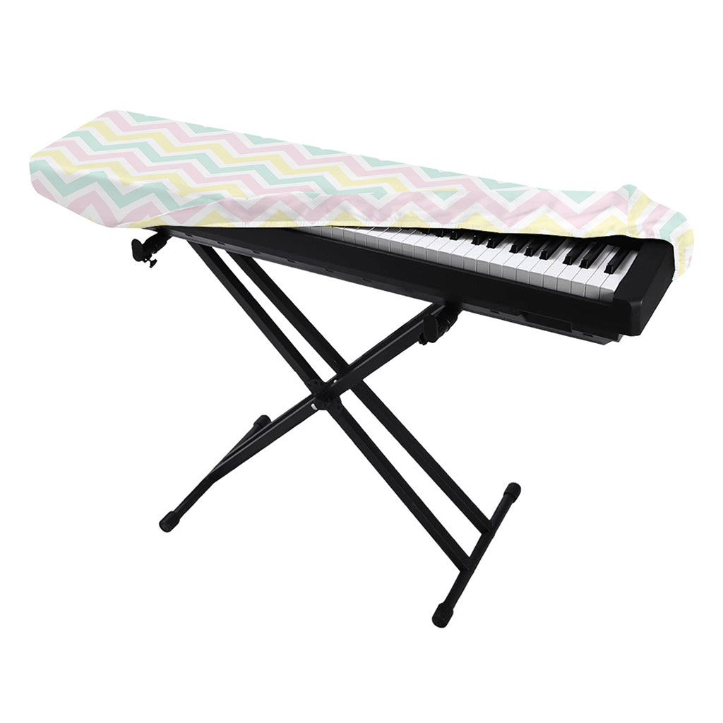 Pastel Chevron Pattern Print Piano Keyboard Cover