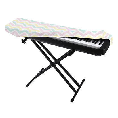Pastel Chevron Pattern Print Piano Keyboard Cover