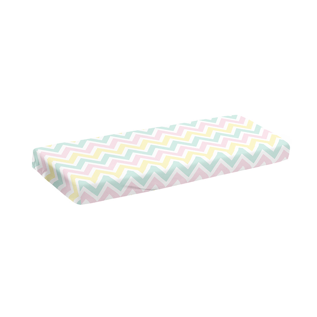 Pastel Chevron Pattern Print Piano Keyboard Cover