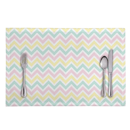 Pastel Chevron Pattern Print Placemat