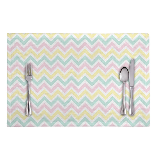 Pastel Chevron Pattern Print Placemat