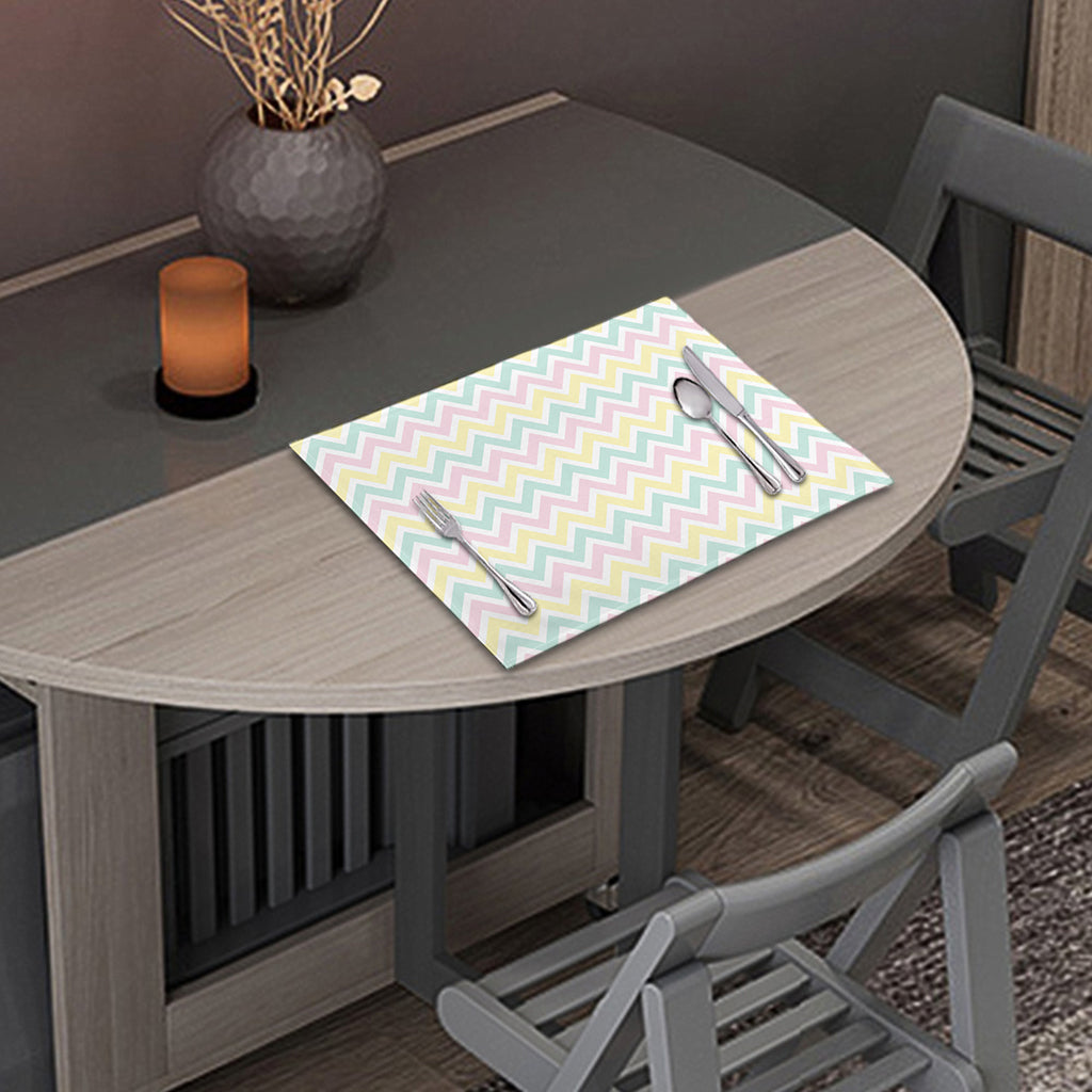 Pastel Chevron Pattern Print Placemat