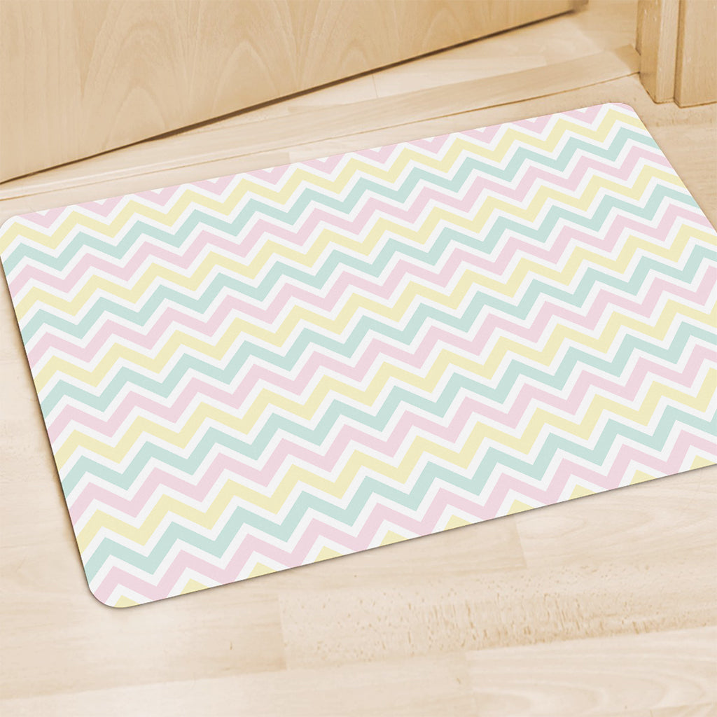 Pastel Chevron Pattern Print Polyester Doormat