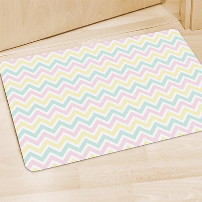 Pastel Chevron Pattern Print Polyester Doormat